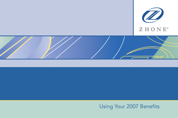 brochure with line drawing graphics