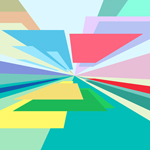geometric rectangles moving into vanishing point