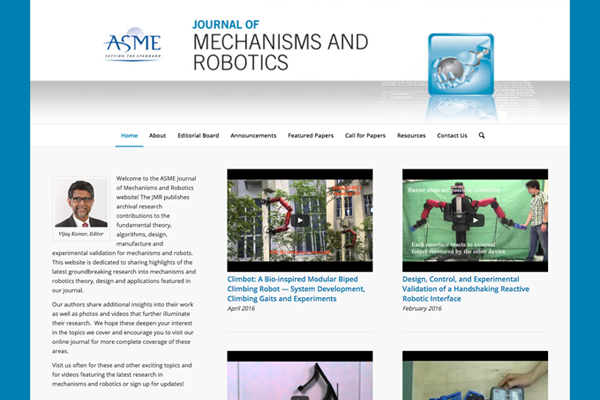 webpage layout showing robotic hand
