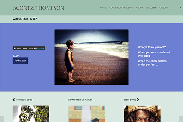 webpage layout showing child looking out at ocean